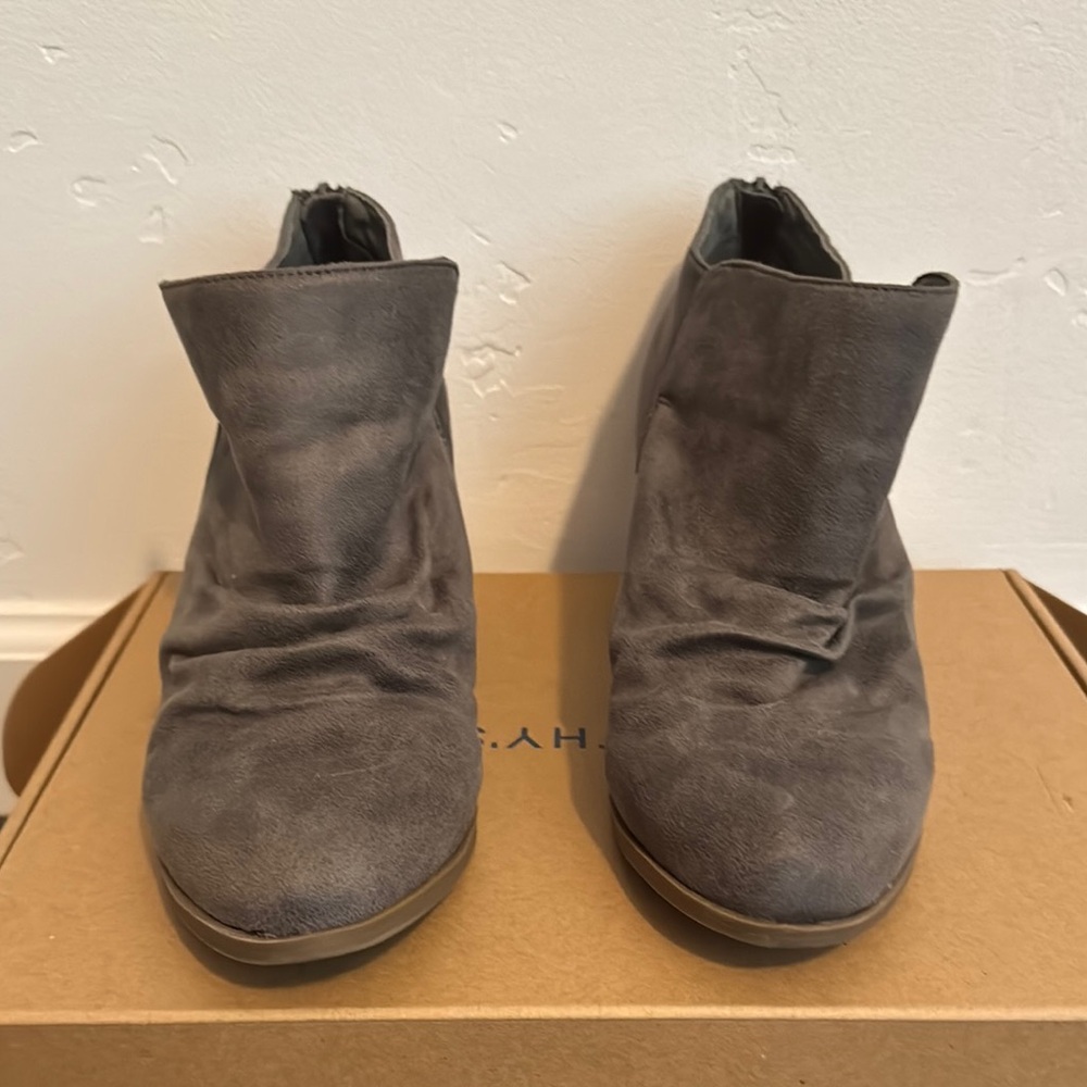 Report Gray Suede Heeled Boots Casual